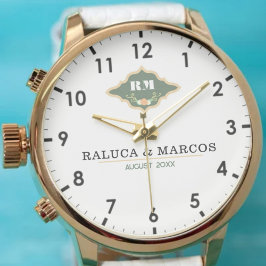 Wedding date couple name  腕時計