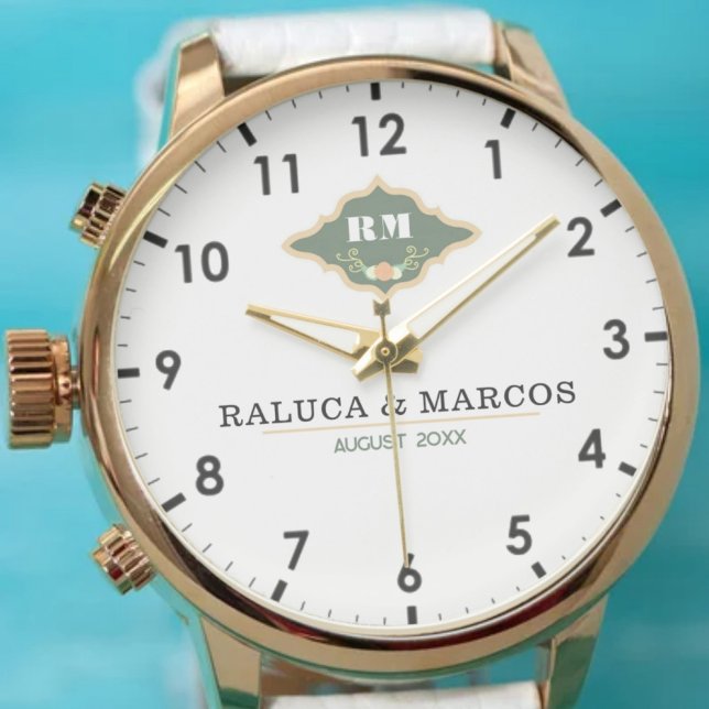 Wedding date couple name  腕時計 (クリエイターアップロード済み)
