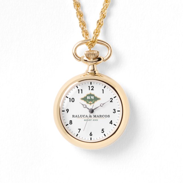 Wedding date couple name  腕時計 (正面)