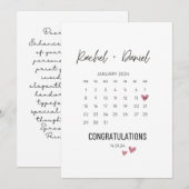 Wedding Day Card, On Your Wedding Day Card, Calend セーブザデート (正面/裏面)