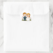 Wedding Day Couple Stickers ラウンドシール (バッグ)
