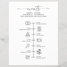 Wedding Day Icon Timeline Itinerary Welcome Letter チラシ