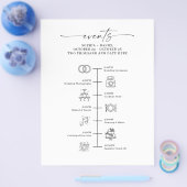 Wedding Day Icon Timeline Itinerary Welcome Letter チラシ (シングル)