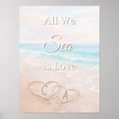 Wedding decor All we Sea is Love Beach sand ポスター (正面)