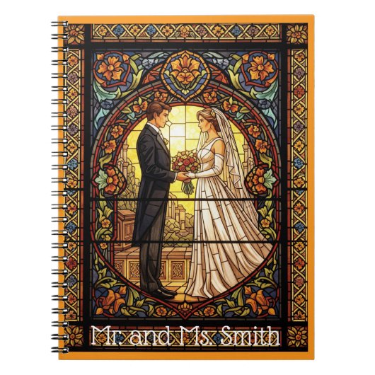 Wedding Design in Traditional Stained Glass ノートブック (正面)
