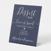 Wedding Dessert Bar Love is Sweet Custom Navy Blue 台座サイン (正面)