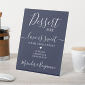 Wedding Dessert Bar Love is Sweet Custom Navy Blue 台座サイン (インサイチュ)