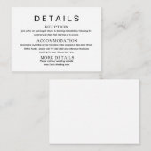 Wedding details black &  white website card エンクロージャーカード (正面/裏面)