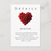 Wedding Details-Heart Shaped Red Roses エンクロージャーカード (正面)