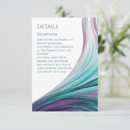 Wedding Details-Modern Abstract-Purple and Teal- エンクロージャーカード