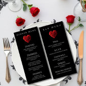 Wedding Dinner and Bar Menu-Heart Shaped Red Roses メニュー