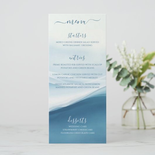 Wedding Dinner and Bar Menu Serene Blue Beach   メニュー (スタンド正面)