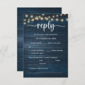 Wedding Dinner RSVP, meal options, song request エンクロージャーカード (正面/裏面)