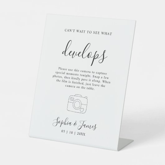 Wedding Disposable Camera Sign Wedding Photo Sign 台座サイン (正面)
