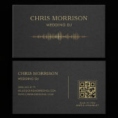 Wedding DJ Music Black Gold QR Code Professional 名刺