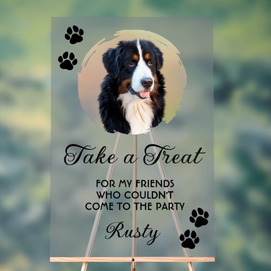 Wedding Dog Biscuit Bar with Photo アクリルサイン (ニュートラル)