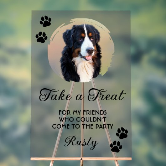 Wedding Dog Biscuit Bar with Photo アクリルサイン (ニュートラル)