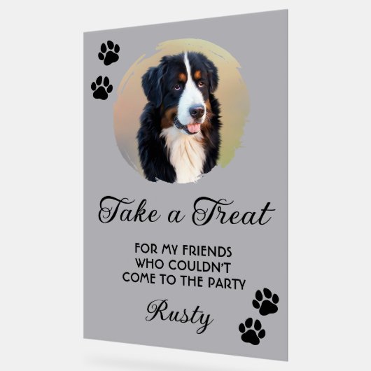 Wedding Dog Biscuit Bar with Photo アクリルサイン (傾斜)