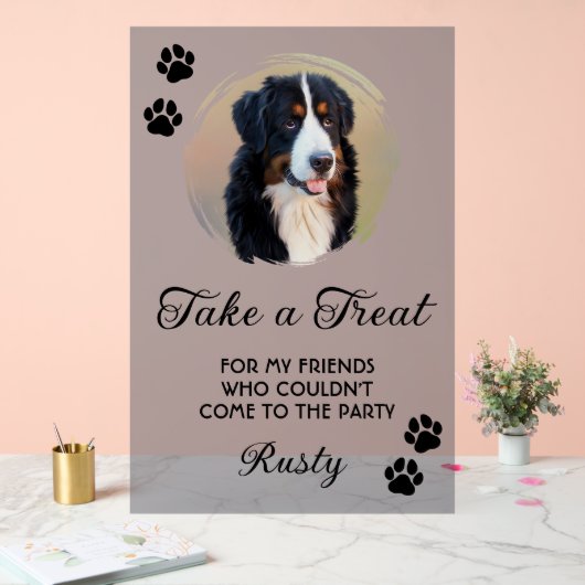 Wedding Dog Biscuit Bar with Photo アクリルサイン (ウェディング)