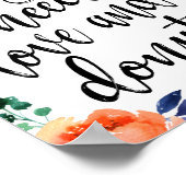 Wedding Donut Bar 8x10 Floral Watercolor Sign ポスター (角)