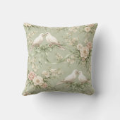 Wedding Doves and Sage Green Ribbons クッション (裏面)