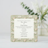 Wedding Doves and Sage Green Ribbons 招待状 (スタンド正面)