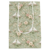 Wedding Doves With Custom Names ミディアムペーパーバッグ (裏面)