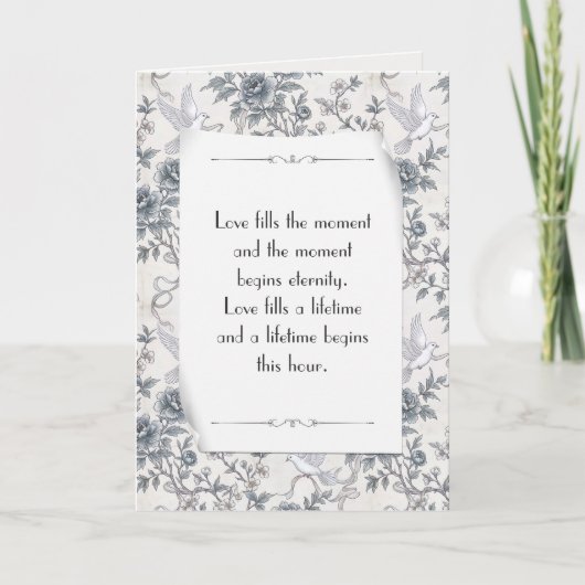Wedding Doves with Ribbons and Peonies カード (正面)