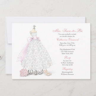 Wedding Dress and Shoes Bridal Shower Invitation 招待状