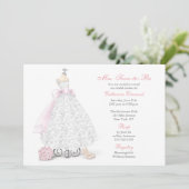Wedding Dress and Shoes Bridal Shower Invitation 招待状 (スタンド正面)