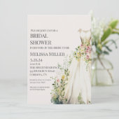Wedding Dress Bridal Shower Invitation 招待状 (スタンド正面)