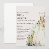 Wedding Dress Bridal Shower Invitation 招待状 (正面/裏面)