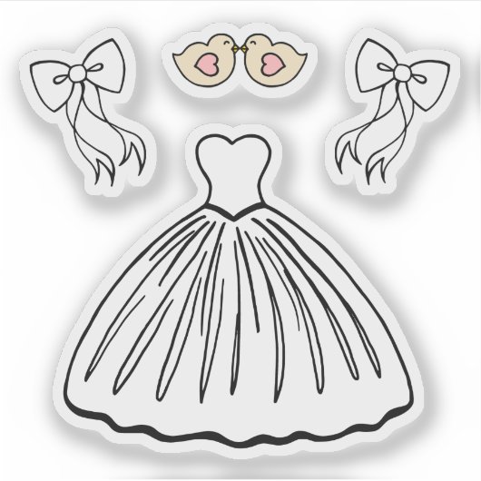Wedding Dress Stickers  シール (正面)