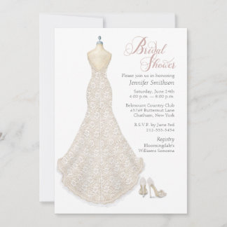 Wedding Dress with Shoes Bridal Shower Invitation 招待状