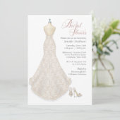 Wedding Dress with Shoes Bridal Shower Invitation 招待状 (スタンド正面)