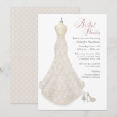 Wedding Dress with Shoes Bridal Shower Invitation 招待状 (正面/裏面)