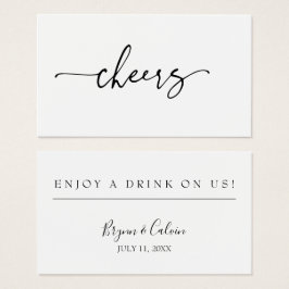 Wedding Drink Ticket Reception Bar Token Card B613