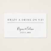 Wedding Drink Ticket Reception Bar Token Card B613 (裏面)