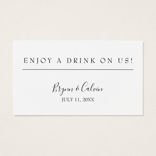 Wedding Drink Ticket Reception Bar Token Card B613 (裏面)