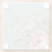 Wedding & Eid | Pink Peony & Sage Green ガラスコースター (裏面)