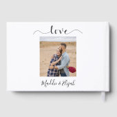 Wedding, Elegant, Black & White Simple, Script, ゲストブック (裏面)