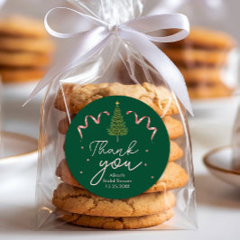 Wedding Elegant Watercolor Greenery Pine Tree ラウンドシール