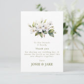 Wedding elegant white floral blossom thank you サンキューカード (スタンド正面)