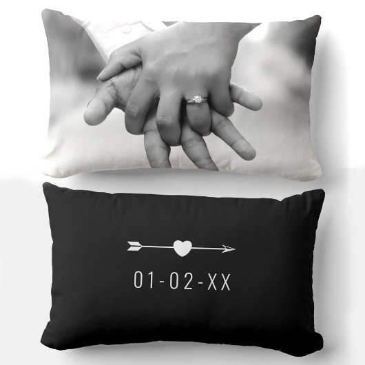 Wedding/Engagement Date Lumbar Throw Pillow ランバークッション