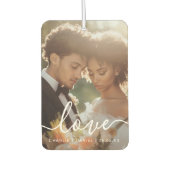 Wedding engagement photo love couples names date カーエアーフレッシュナー (正面)