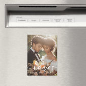 Wedding engagement photo love couples names date マグネット (インサイチュ (食洗機))