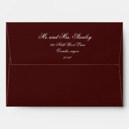Wedding Envelope Back - Burgundy & Gold Regency 封筒