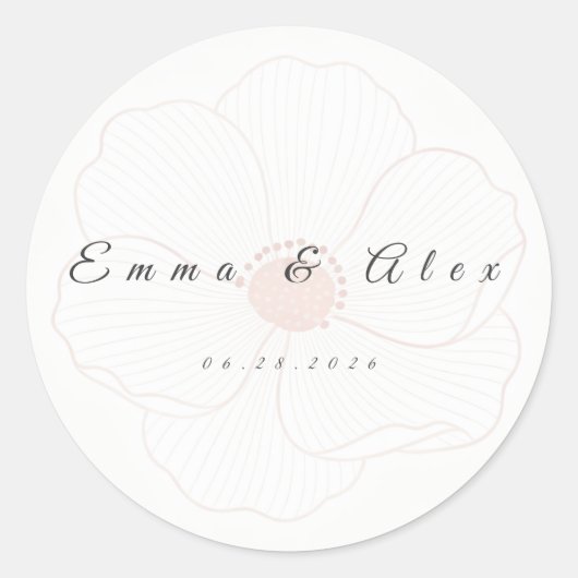 Wedding Envelope Seal Sticker ラウンドシール (正面)