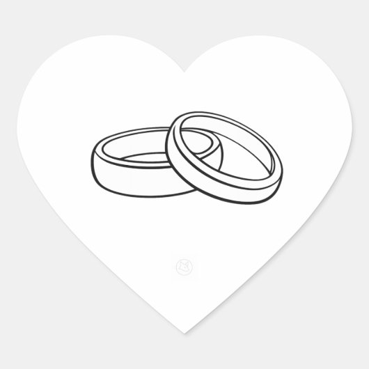 Wedding Envelope Sticker | Elegant Rings Heart ハートシール (正面)