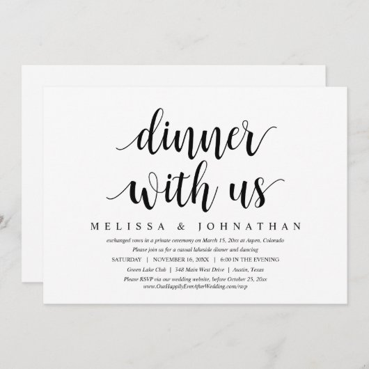 Wedding Escape, Dinner with the Newly Married 招待状 (正面/裏面)